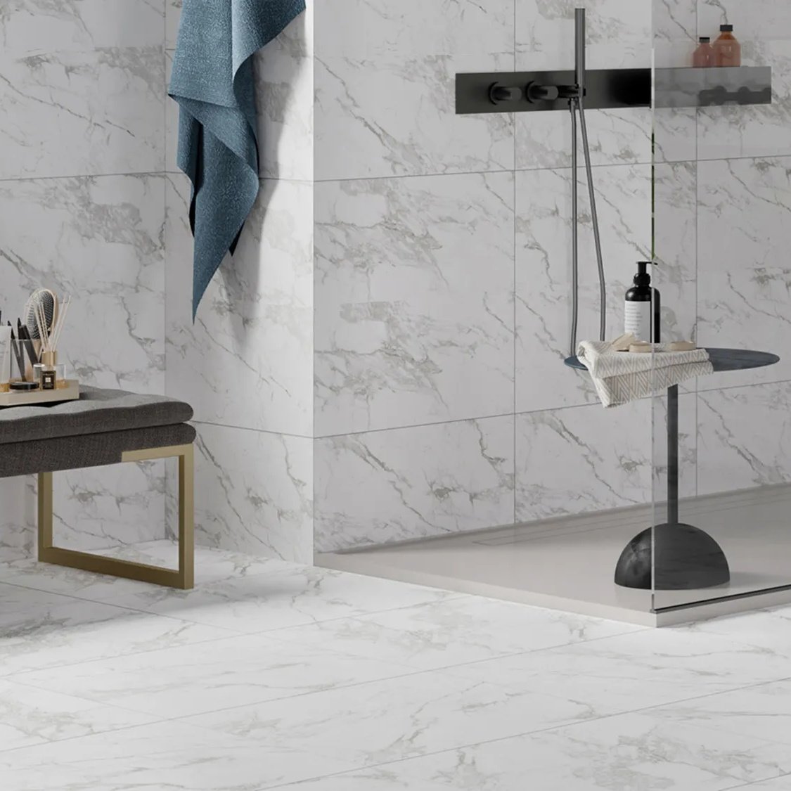 Ashley White Ceramic Floor Tile - 595 x 595mm