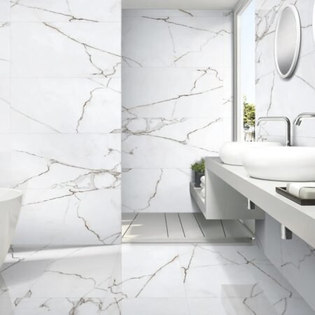 Carrara Elite Shiny Porcelain Floor Tile - 600 x 1200mm
