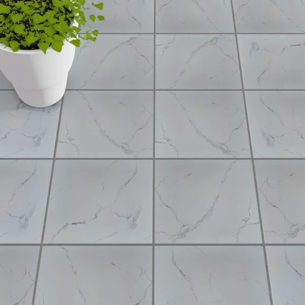 Bianco Venato Ceramic Floor Tile - 400 x 400mm
