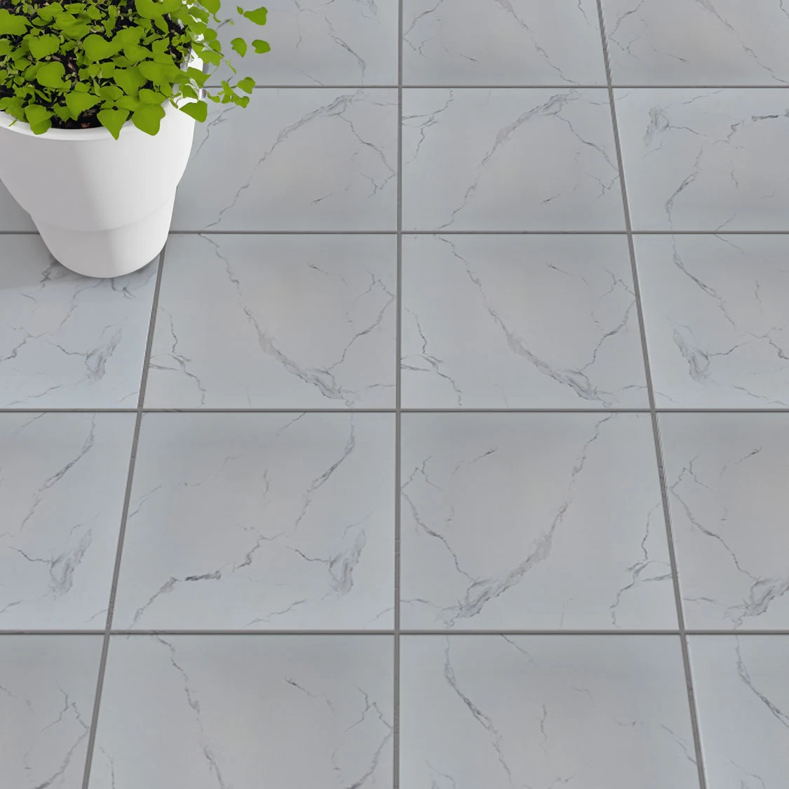 Bianco Venato Ceramic Floor Tile - 400 x 400mm