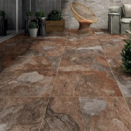 Kilimanjaro Edge Rooibok Slate Slip Resistant Rectified Matt Porcelain Floor Tile - 420 x 650mm